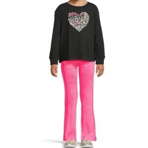 NEW Adidas Graphic Tee and Flare Pants Set sz 3T Activewear Matching Set